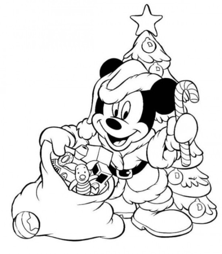 Mickey Mouse Christmas Coloring Pages 768x877 Mickey Mouse Christmas Coloring Pages