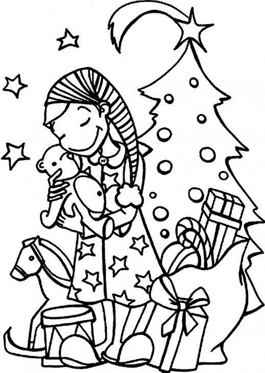 A Girl Feels So Happy Getting A Cute Doll As Christmas Gift 518x727 A Girl Feels So Happy Getting A Cute Doll As Christmas Gift