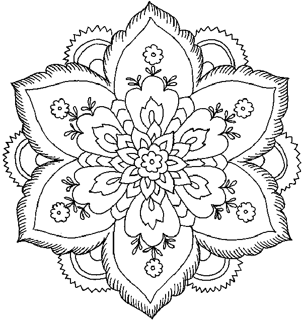 600x636 Printable Flower Coloring Pages For Girls