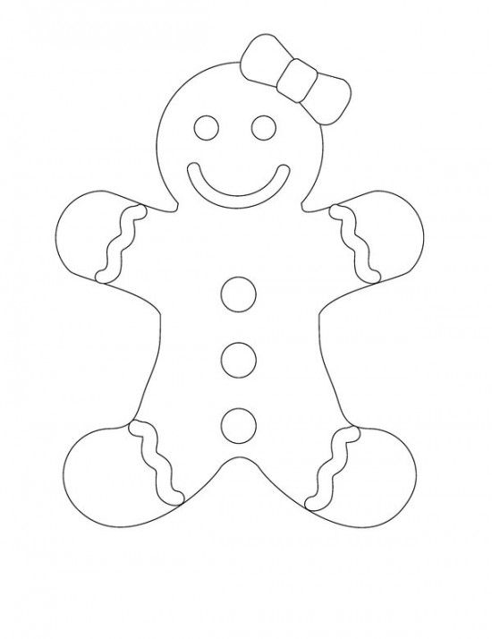 550x714 Free Printable Gingerbread Man Coloring Pages For Kids