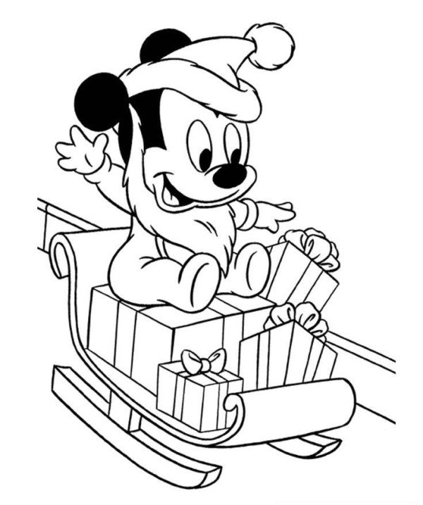 600x716 Creative Idea Mickey Mouse Christmas Coloring Pages Mickey Mouse
