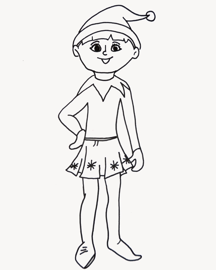 Elf On The Shelf Coloring Pages 736x920 Elf On The Shelf Coloring Pages