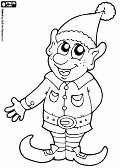 Christmas Elf Coloring Page Print Out For Kids 236x330 Christmas Elf Coloring Page Print Out For Kids