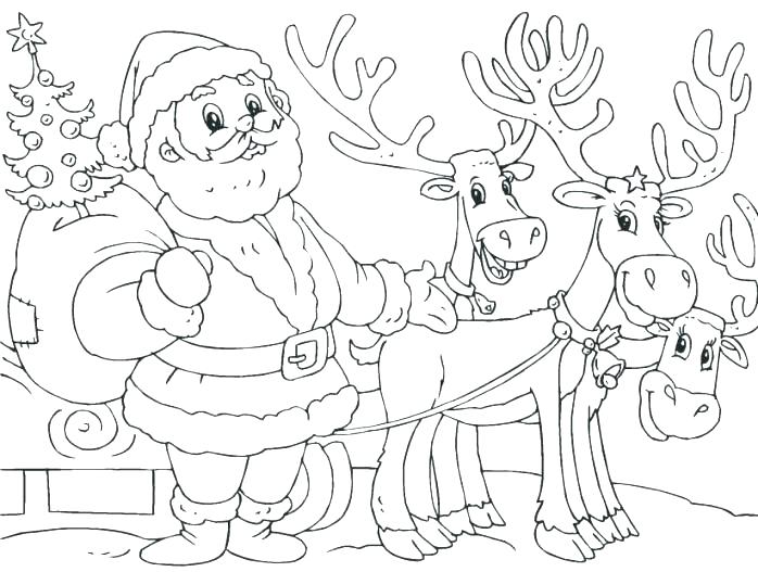 Christmas Coloring Pages Reindeer 698x527 Christmas Coloring Pages Reindeer
