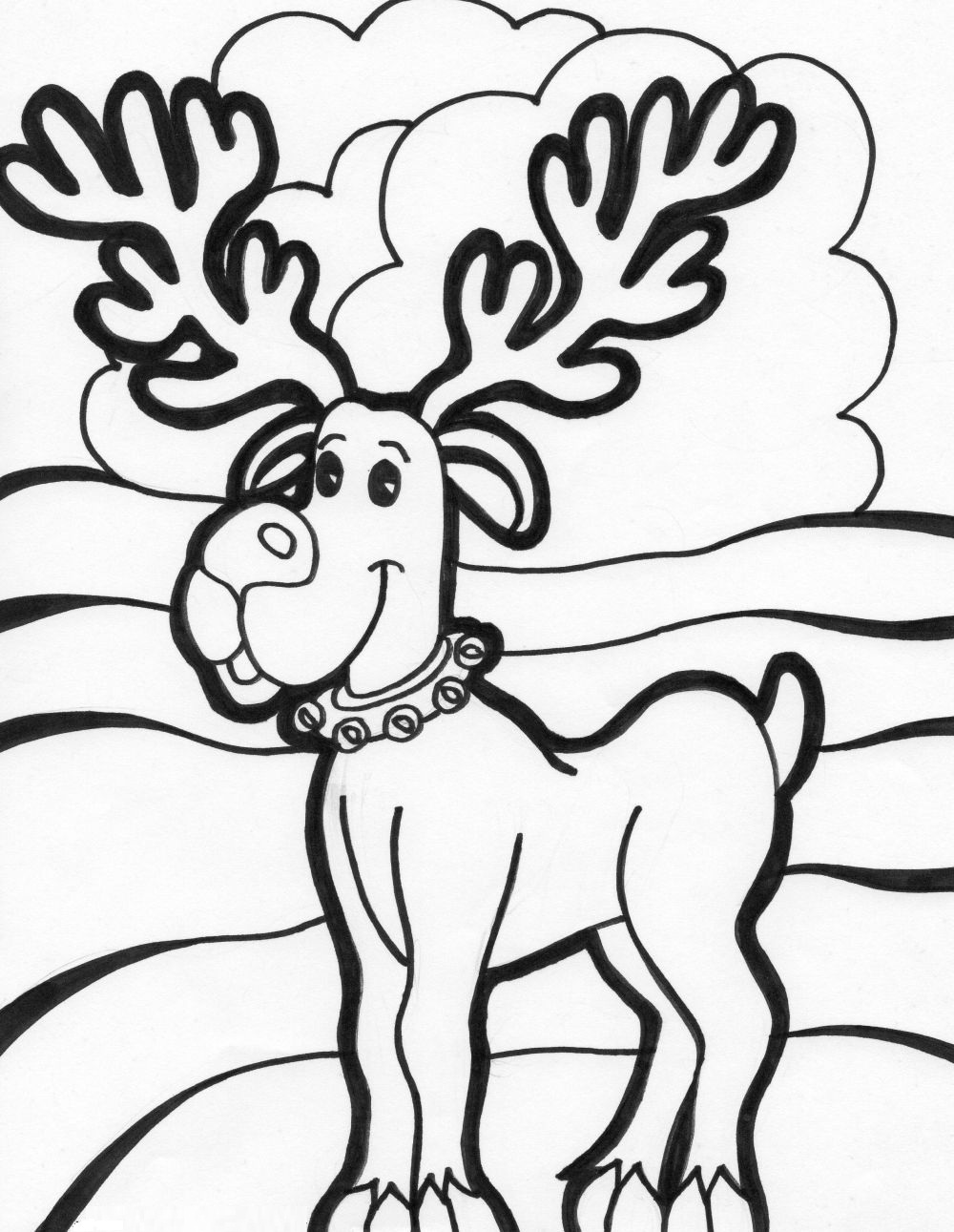 Reindeer Christmas Coloring Pages For Preschoolers 2013 1000x1291 Reindeer Christmas Coloring Pages For Preschoolers 2013