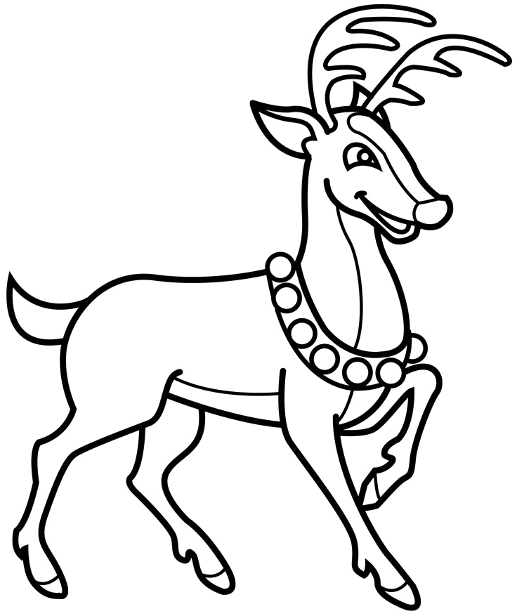 Christmas Reindeer Coloring Page 736x877 Christmas Reindeer Coloring Page