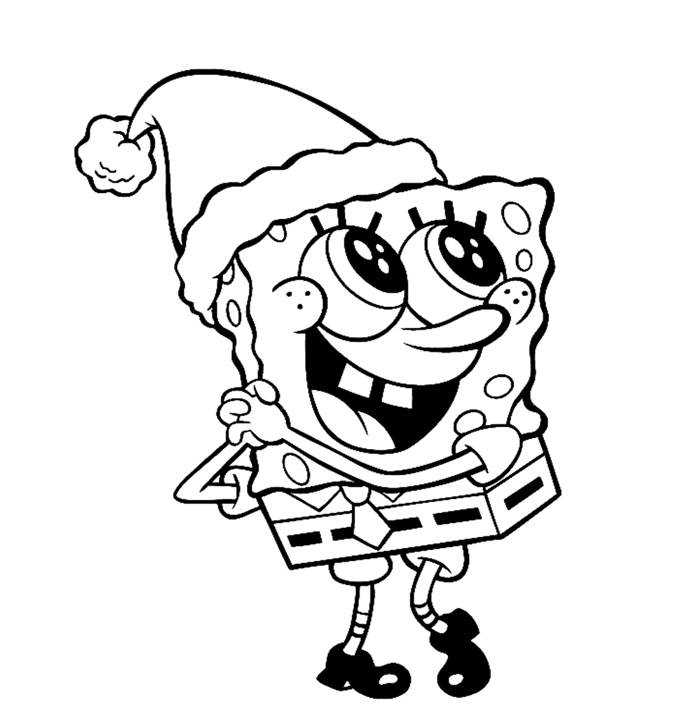 Spongebob Christmas Coloring Page Girls Scouts 1000x1031 Spongebob Christmas Coloring Page Girls Scouts
