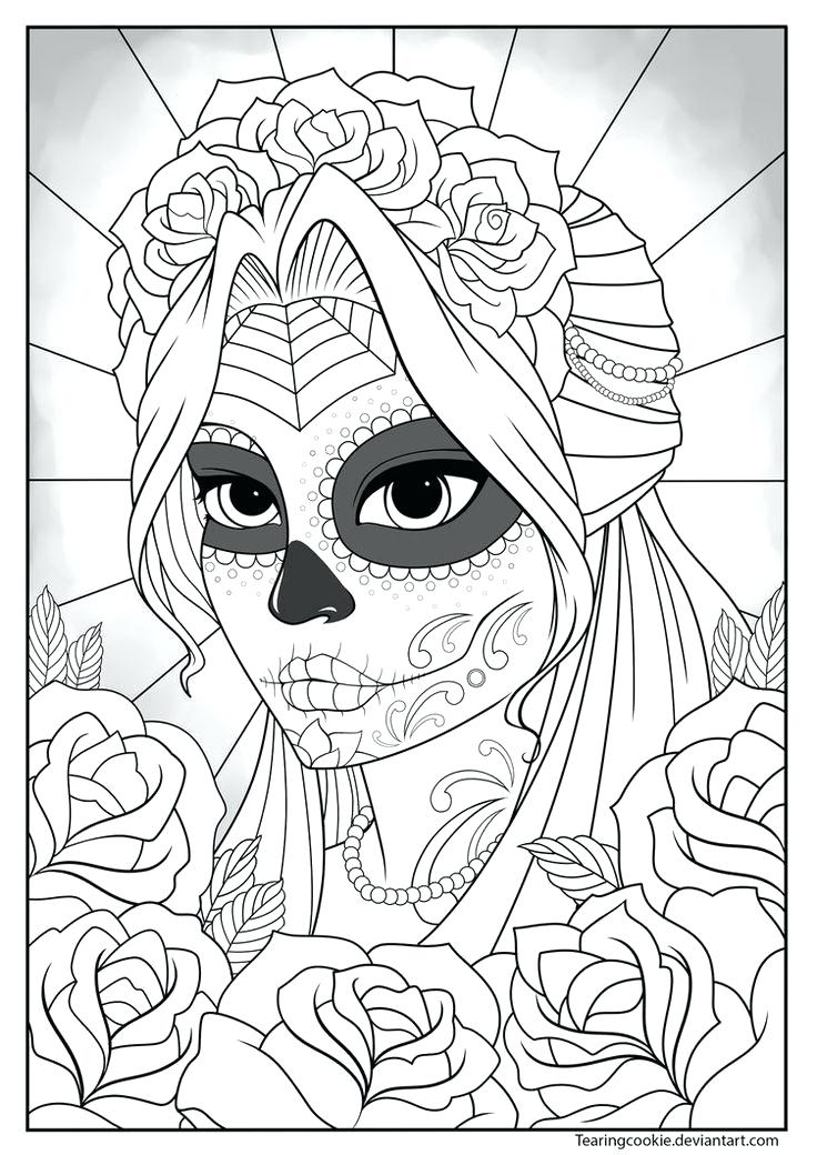 736x1040 Print Out Coloring Pages Page By On Day Of The Ad Sugar Skull