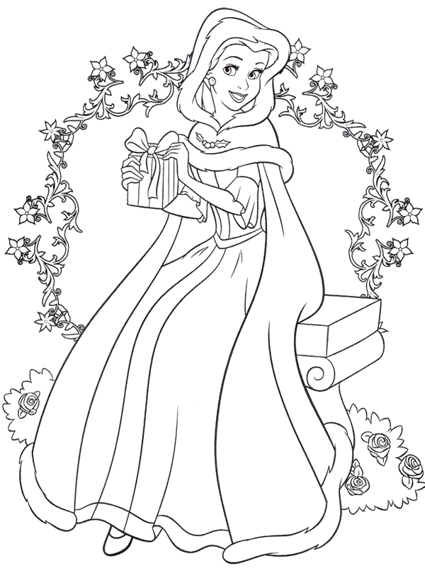 600x816 Free Printable Disney Princess Christmas Coloring Pages Disney