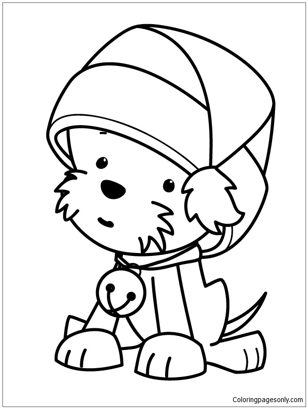 Christmas Puppy Coloring Page 625x831 Christmas Puppy Coloring Page
