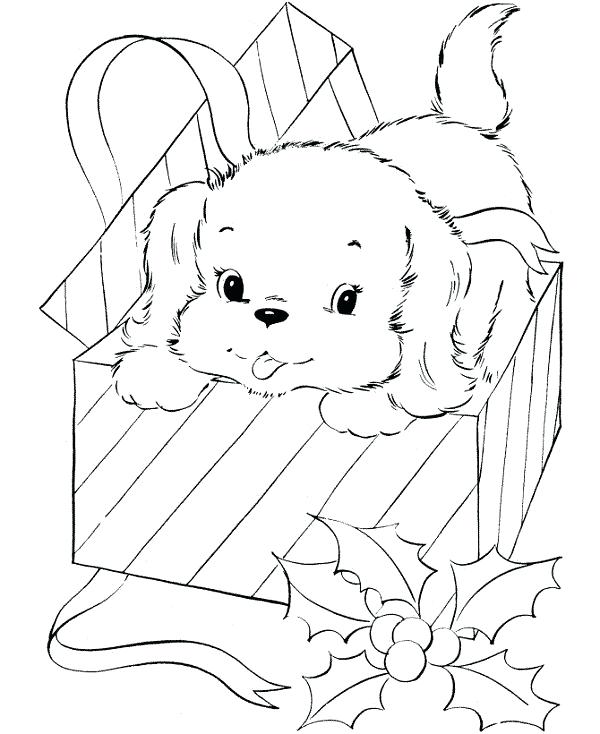 Christmas Puppy Coloring Pages A Cute Little Puppy On Stocking 600x734 Christmas Puppy Coloring Pages A Cute Little Puppy On Stocking