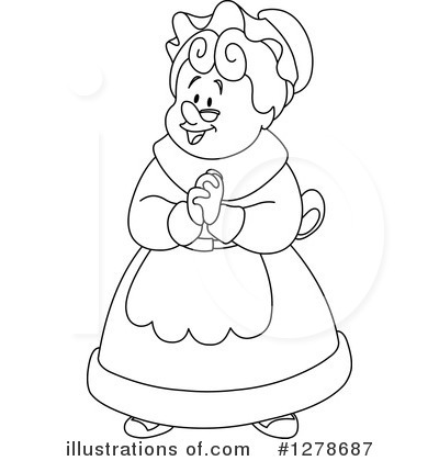 400x420 Mrs Claus Coloring Pages Mrs Claus Clipart 1278687 Illustration
