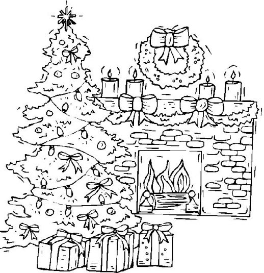 518x535 Special Decoration At Home For Christmas Day Coloring Pages