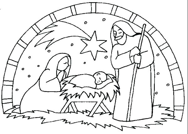 600x430 Nativity Of Jesus On Christmas Day Coloring Page Wesmec.site
