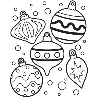 Ornaments Coloring Page 340x340 Ornaments Coloring Page