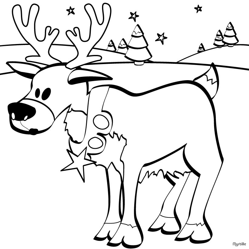 820x820 Christmas Reindeer Coloring Pages