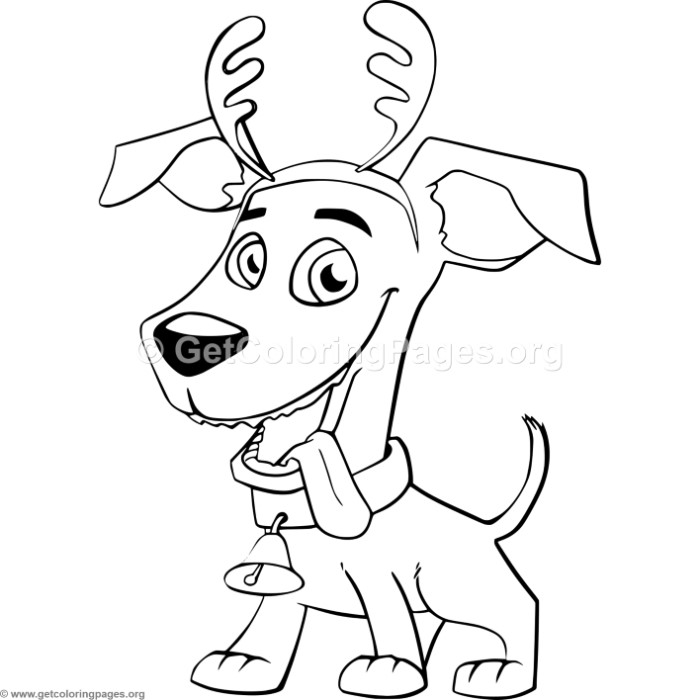 700x700 Cute Christmas Dog Coloring Pages
