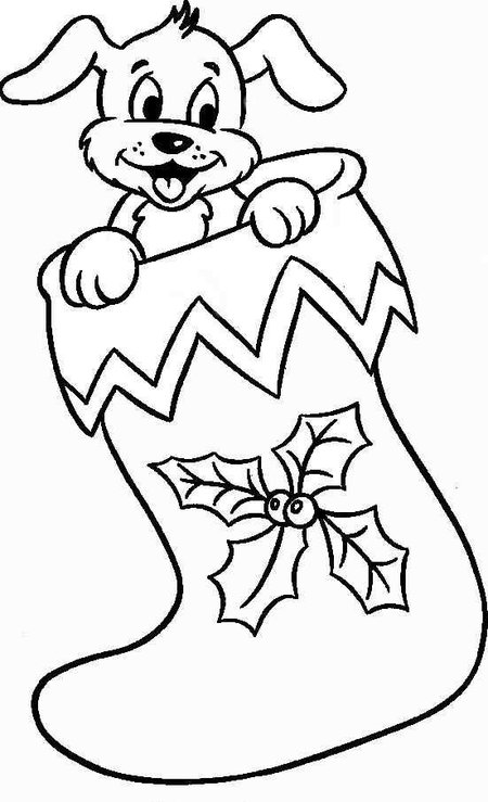 450x739 Christmas Puppy Coloring Pages