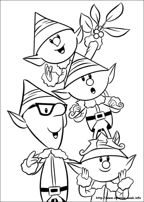 Christmas Elves Coloring Pages To Print