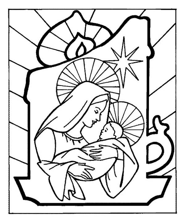 Baby Jesus And Mother Mary On Christmas Eve On Christmas Coloring 600x721 Baby Jesus And Mother Mary On Christmas Eve On Christmas Coloring