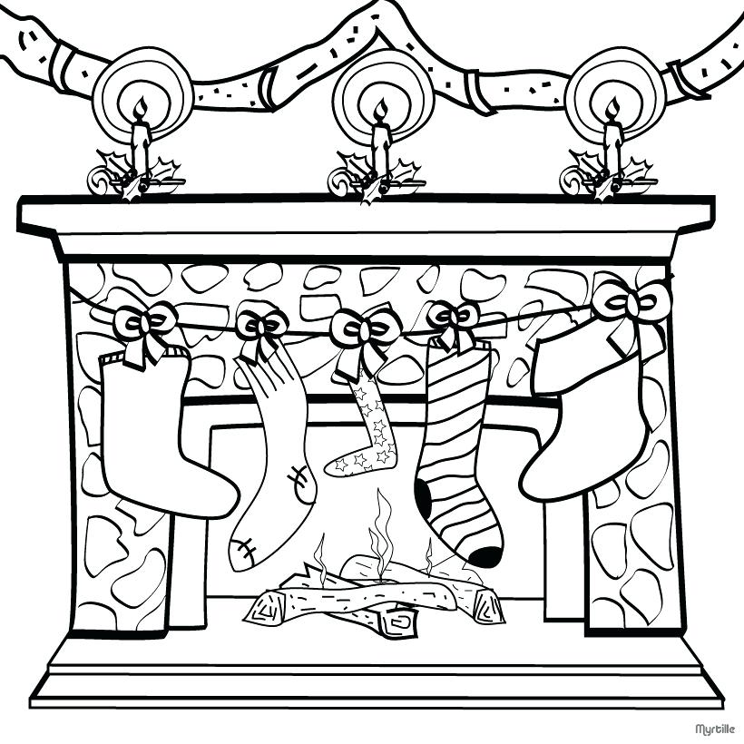 Christmas Fireplace Coloring Page at GetColorings.com | Free printable ...