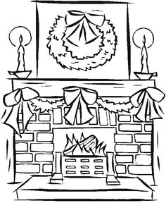 Christmas Fireplace Coloring Pages 236x288 Christmas Fireplace Coloring Pages