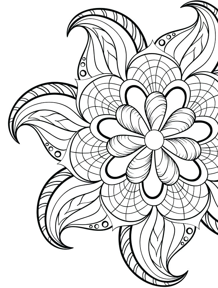 Adult Flower Coloring Pages Easy Flower Coloring Pages Adult 736x971 Adult Flower Coloring Pages Easy Flower Coloring Pages Adult