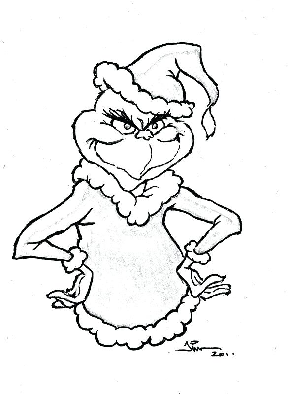 Grinch Christmas Coloring Pages 585x800 Grinch Christmas Coloring Pages