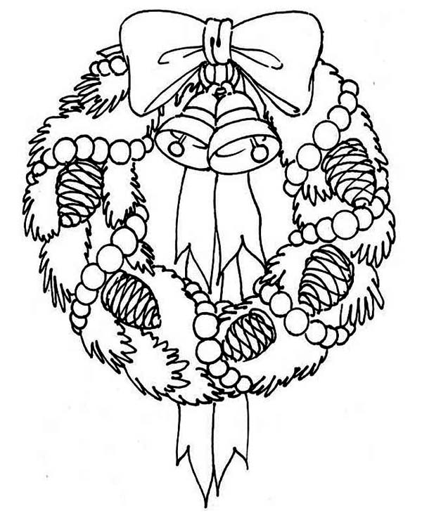 600x747 Christmas Wreath Coloring Page