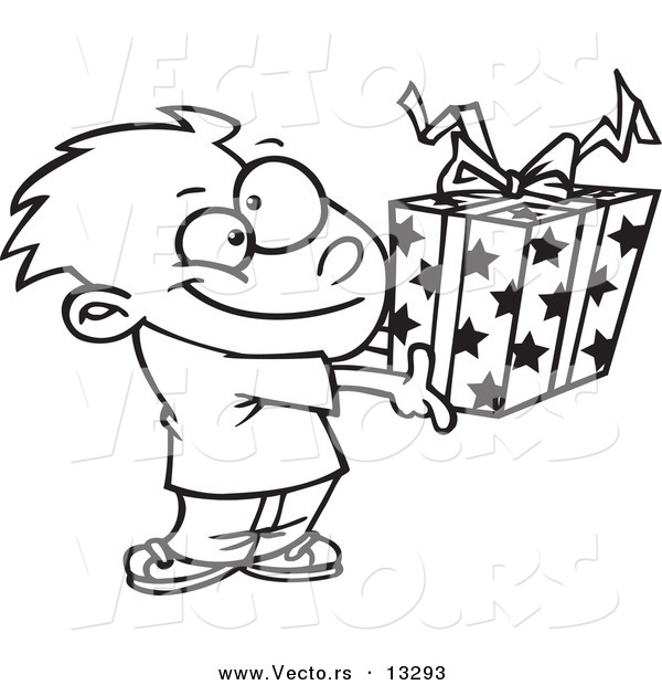Vector Of A Cartoon Boy Holding A Gift Box 600x620 Vector Of A Cartoon Boy Holding A Gift Box