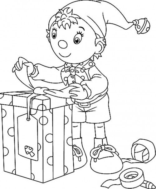 Christmas Elves Who Got The Big Box Coloring Page Sketchesdigis 500x605 Christmas Elves Who Got The Big Box Coloring Page Sketchesdigis