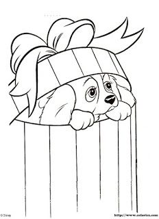 Lady Christmas Gift Coloring Page Disney Lady And The Tramp 232x320 Lady Christmas Gift Coloring Page Disney Lady And The Tramp