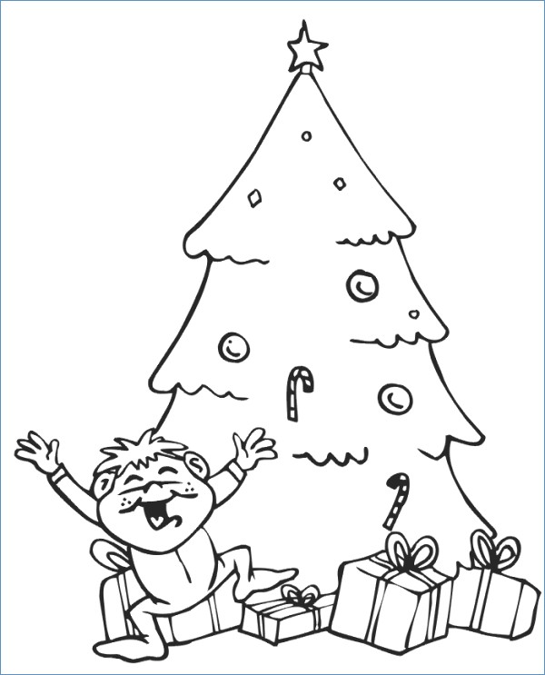 Children Christmas Gifts And Christmas Tree Christmas Coloring 600x743 Children Christmas Gifts And Christmas Tree Christmas Coloring