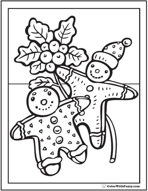 590x762 Gingerbread Men Coloring Page