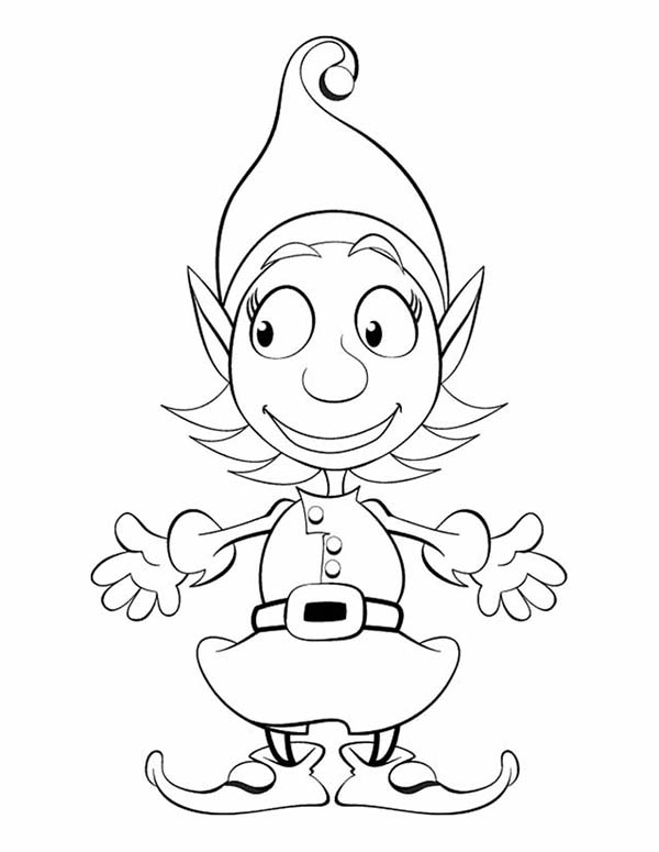 Cute Girl Elf Coloring Page Color Luna 600x775 Cute Girl Elf Coloring Page Color Luna