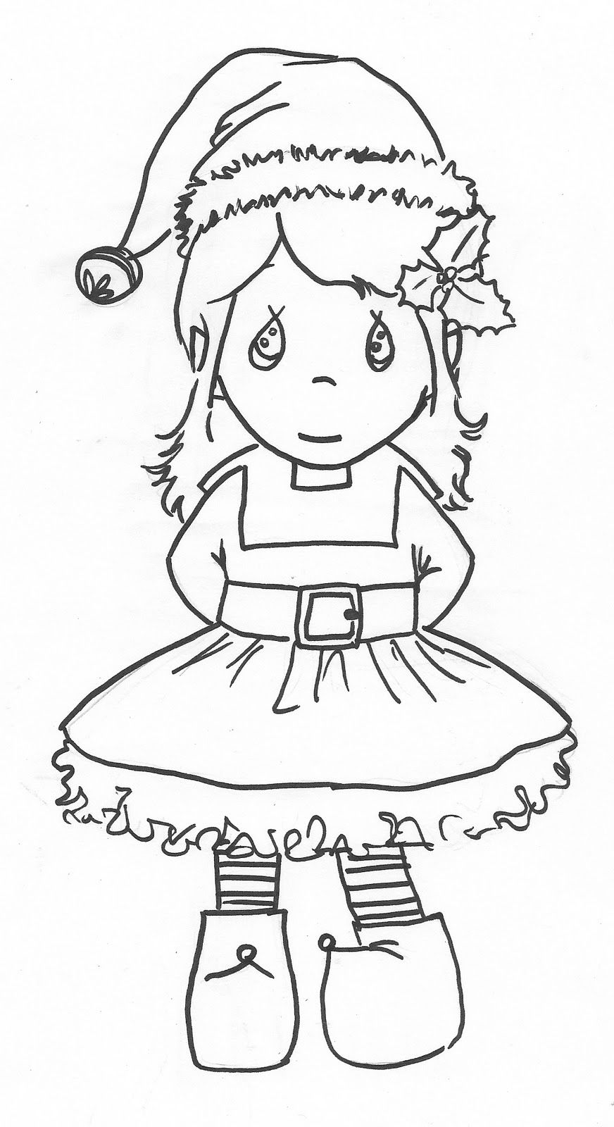 872x1600 Precious Moments Girl Elf Coloring Page Christmas