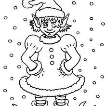 Christmas Girl Elf Coloring Pages 220x220 Christmas Girl Elf Coloring Pages