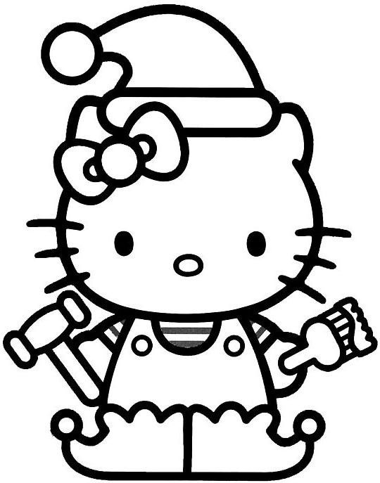 Hello Kitty Christmas Hat Coloring For Kids 540x687 Hello Kitty Christmas Hat Coloring For Kids