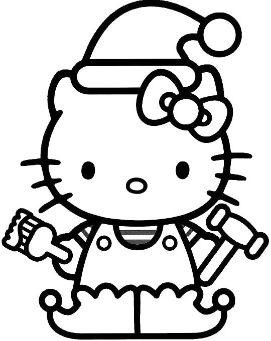 Hello Kitty Used Christmas Hat Coloring For Kids Coloring Pages 540x680 Hello Kitty Used Christmas Hat Coloring For Kids Coloring Pages