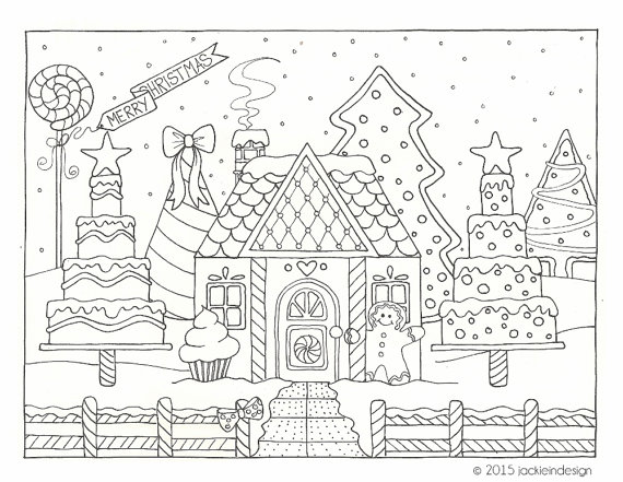 570x441 Destiny Gingerbread House Coloring Pages