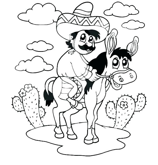 Coloring Pages Mexico Coloring Pages Donkey Man Sitting On 600x627 Coloring Pages Mexico Coloring Pages Donkey Man Sitting On