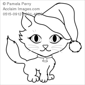 300x300 Christmas Kitten Coloring Page Clipart Amp Stock Photography