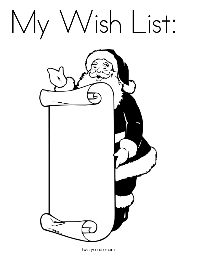 685x886 My Wish List Coloring Page