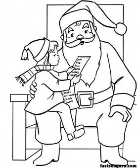 277x338 Wish List For Christmas Santa Coloring Pages