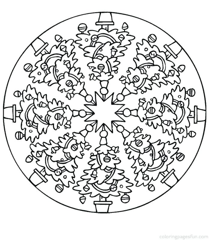 700x800 Christmas Mandala Coloring Pages