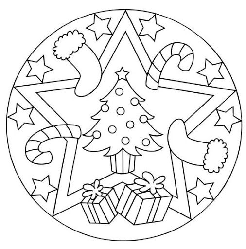 506x512 Free Christmas Mandala Coloring Page (1) School Art Amp Tips