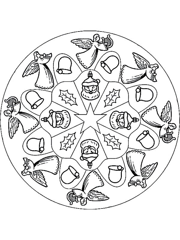 Christmas Mandala Coloring Pages Printable Mandalas 600x800 Christmas Mandala Coloring Pages Printable Mandalas