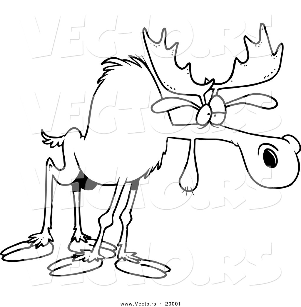 1024x1044 Vector Of A Cartoon Tired Moose