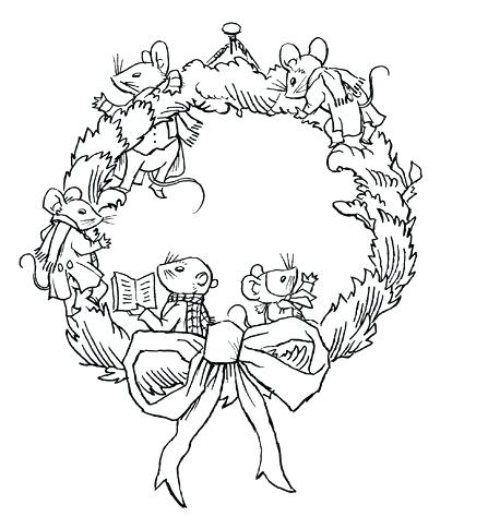 447x485 Christmas Mouse Coloring Pages