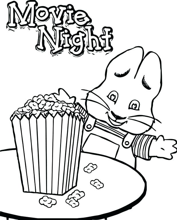 618x767 Max Ruby Coloring Pages Max Ruby Movie Night Eat Popcorn
